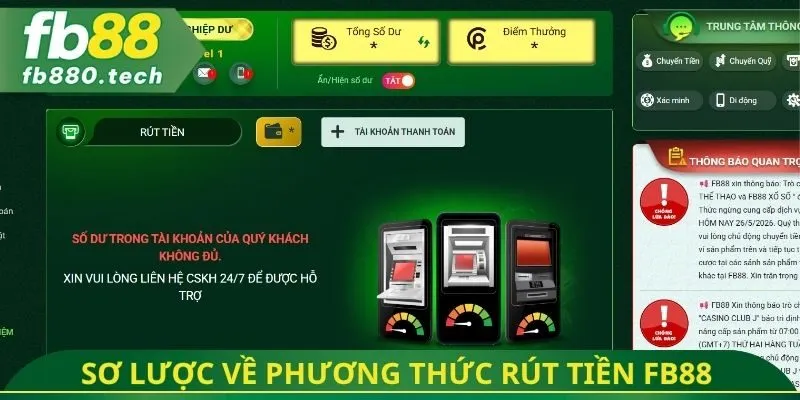 Khái quát sơ lược về phương thức rút tiền FB88