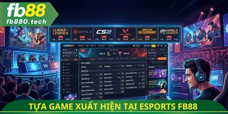 Tựa game xuất hiện tại Esports fb88 